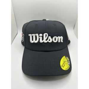 Wilson Staff Golf Hat Black Adjustable SnapX Tour Style OSFM Moisture Wicking